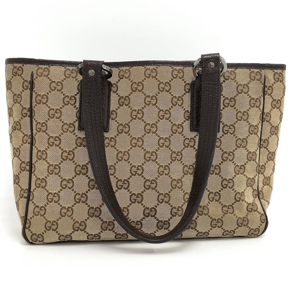 Gucci tote canvas GG Ring leather bag Canvas brown Abbey beige Brown Tan